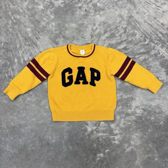 Gap Baby Kids Boys Sweater Size 3T Toddler Yellow Red Logo Classic Hong Kong - Picture 3 of 11